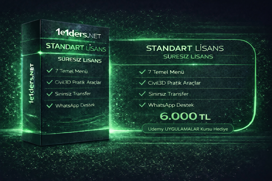 Civil3D 1E1 Eklentisi Standart SÜRESİZ Lisans