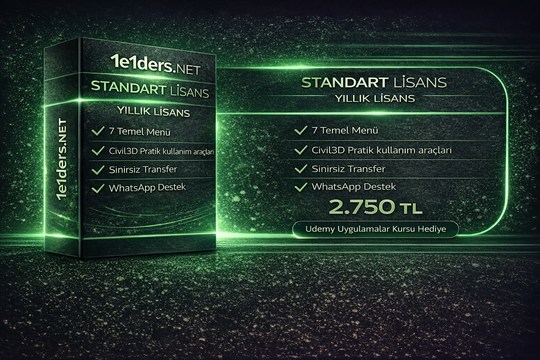 Civil3D 1E1 Eklentisi STANDART Lisansı 1 Yıllık